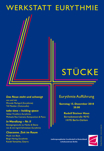 Poster for Vier Stücke Eurythmy performance, Berlin, December 2018
