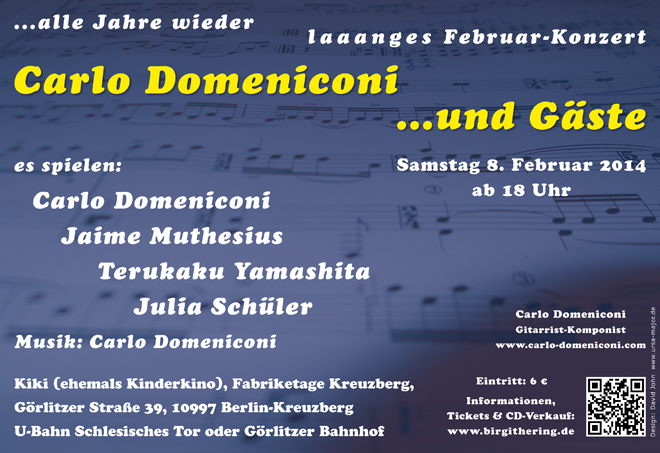 Poster design for Carlo Domeniconi's Alle Jahre wieder concert, 2014