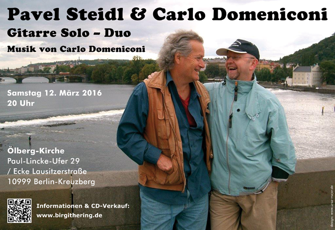 Pavel Steidl and Carlo Domeniconi concert poster design, March 2016