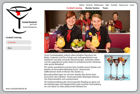 Cocktail Kombinat Berlin. Website designed by Ursa Major Design in Berlin