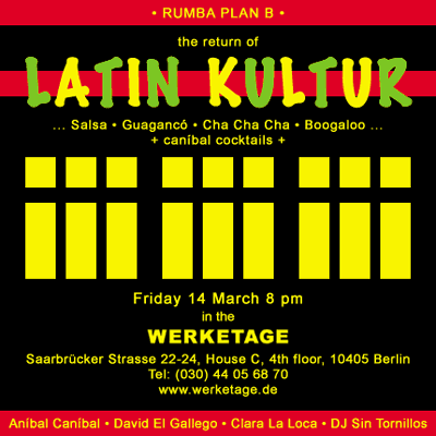 Latin Kultur flyer, designed by David John in Berlin