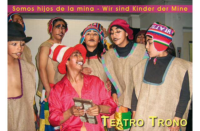 Teatro Trono, Bolivian youth theatre. Postcard designed by Ursa Major Design in Berlin